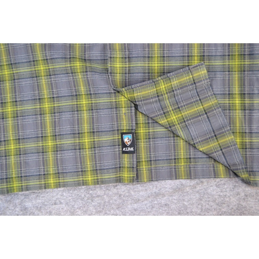 Kuhl Mountain Crown Shirt Mens L Lime Gray Plaid Long Sleeve Classic Button-Up - Picture 6 of 16